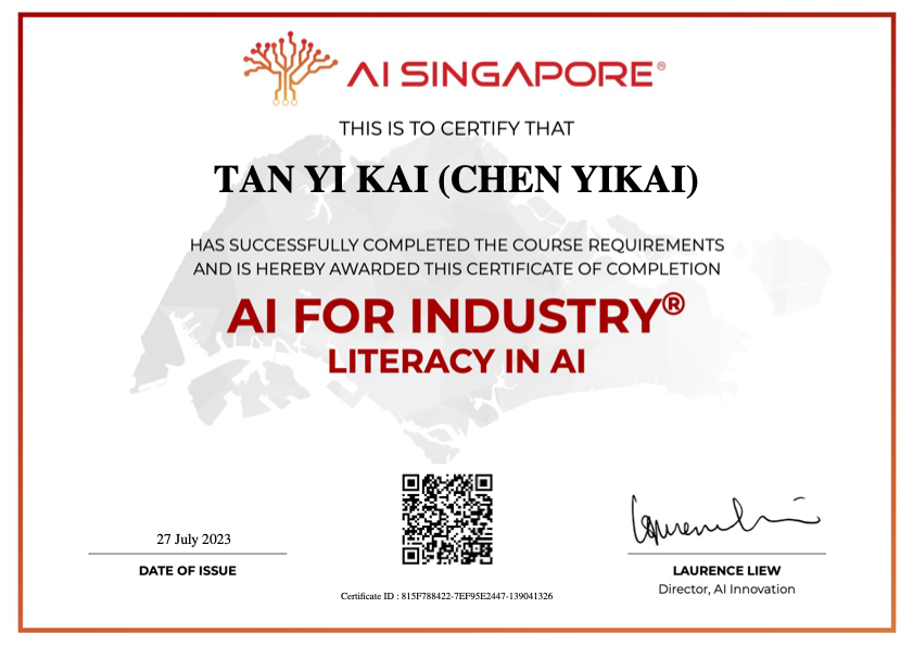 AI Singapore Certificate